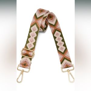 NWOT Pink Green Gold Purse Bag Replacement Strap Aztec Western